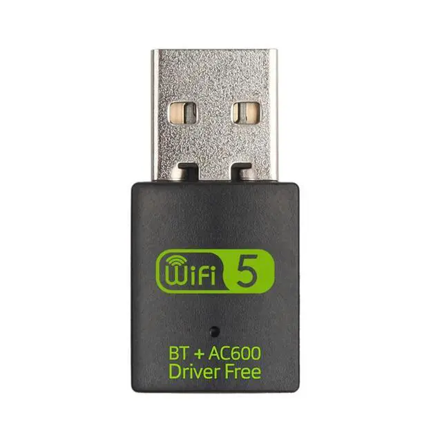 Alt view image 2 of 6 - 2 in 1 USB Bluetooth Adapter 600Mbps Dual Band 2.4G/5GHz Wi-Fi 5 Dongle High-Speed Network Card for Laptop