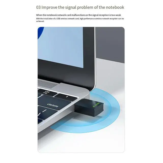 Alt view image 3 of 6 - 2 in 1 USB Bluetooth Adapter 600Mbps Dual Band 2.4G/5GHz Wi-Fi 5 Dongle High-Speed Network Card for Laptop
