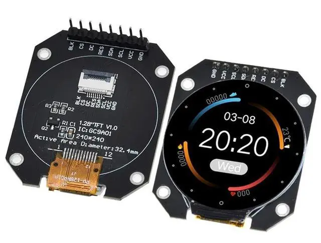 Main image of TFT Display 1.28 Inch TFT LCD Display Module Round RGB 240x240 GC9A01 Driver 4 Wire SPI Interface 240x240