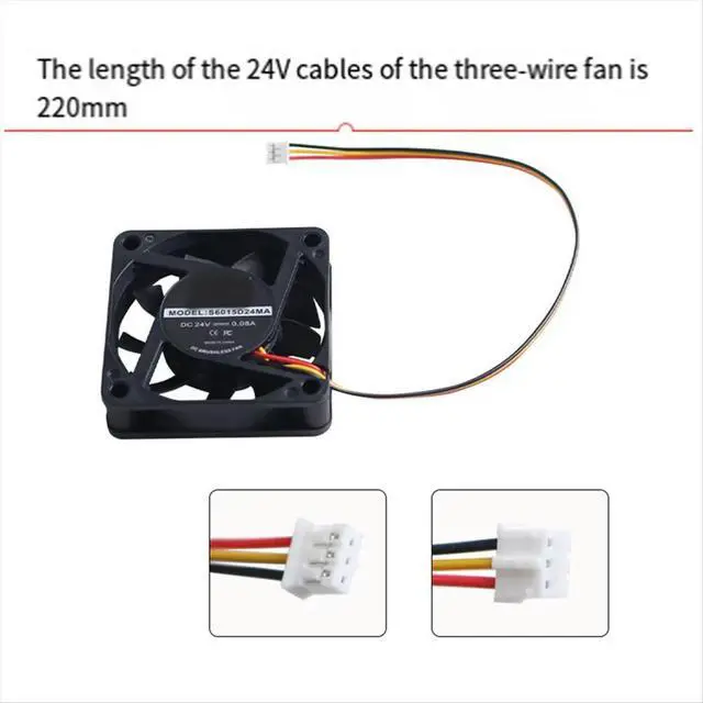 Alt view image 3 of 6 - For K1 & K1 Max 3D Printer Cooling Fans - 6025 Models, DC24V 3350 High RPM Fans 3D Printer Accessory