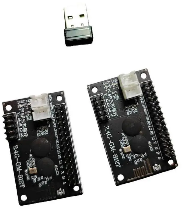 Alt view image 2 of 6 - 2.4G 2 Players for USB Zero Delay Joystick Encoder PCB Board for Diy Game Console Parts.
