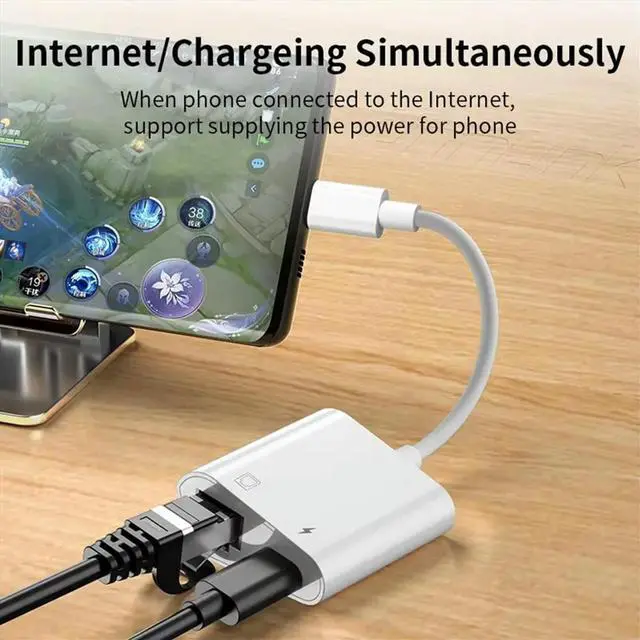 Main image of USB C to RJ45 Lan Adapter 100Mbps Network Card Hub with Type C Charging for TV Box PC Laptop Phone Connect Ethernet