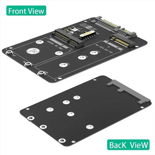 Main image of M.2 NGFF/MSATA to SATA3 2-in-1 SSD Solid-State Drive 2.5-Inch Hard Drive Enclosure Adapter Card