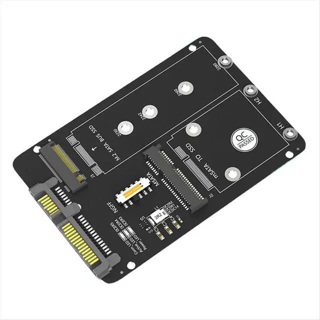 Alt view image 2 of 6 - M.2 NGFF/MSATA to SATA3 2-in-1 SSD Solid-State Drive 2.5-Inch Hard Drive Enclosure Adapter Card