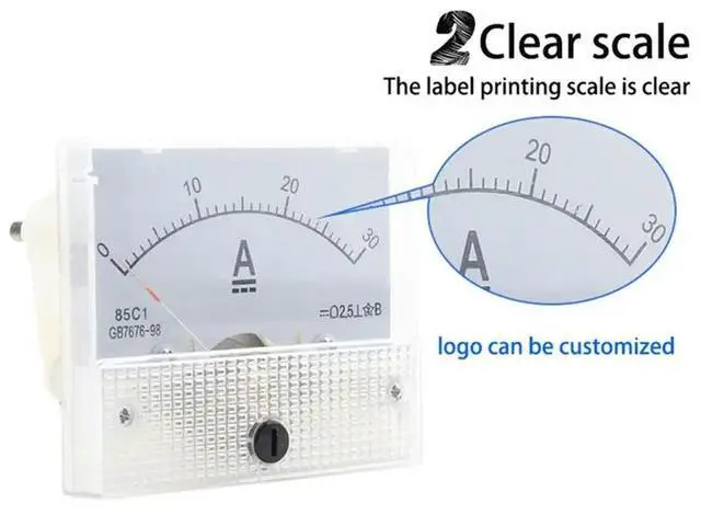 Main image of 85C1-DC 30A DC Voltmeter Pointer Head Analog Ammeter Panel Meter