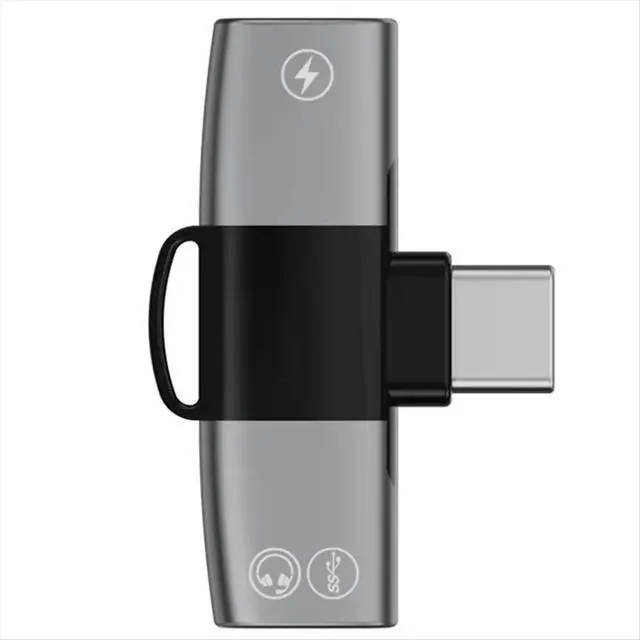 Alt view image 2 of 6 - OTG 2 in 1 Double USB Type C Splitter to Type C Jack AUX Audio Headphone 15W Charger Adapter for 15 Pro B