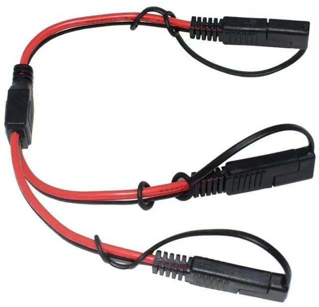 Main image of SAE Splitter Adapter 14AWG SAE DC Power Automotive Connector Cable Y Splitter 1 to 2 SAE Extension Cable with Cover