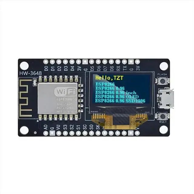 Alt view image 2 of 3 - ESP8266 V3 Development Board with 0.96 Inch OLED Display CH340 ESP-12F Module Parts for /Micropython A