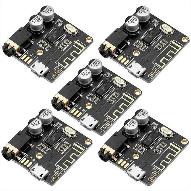 Alt view image 2 of 3 - 5pcs Bluetooth Audio Receiver Board BT 5.0 Stereo Audio Amplifier 3.7-5V DIY Car Speaker Amplifier
