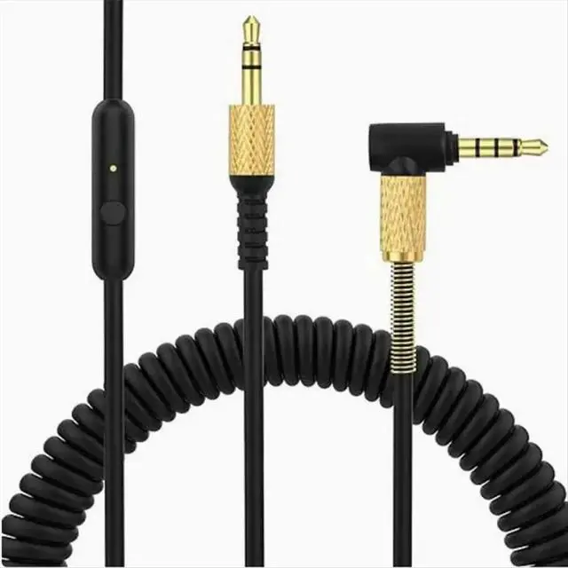 Alt view image 3 of 3 - Extendable Coiled Cable Headset Cord for 1 Earphones Convenient Headset Cable Black
