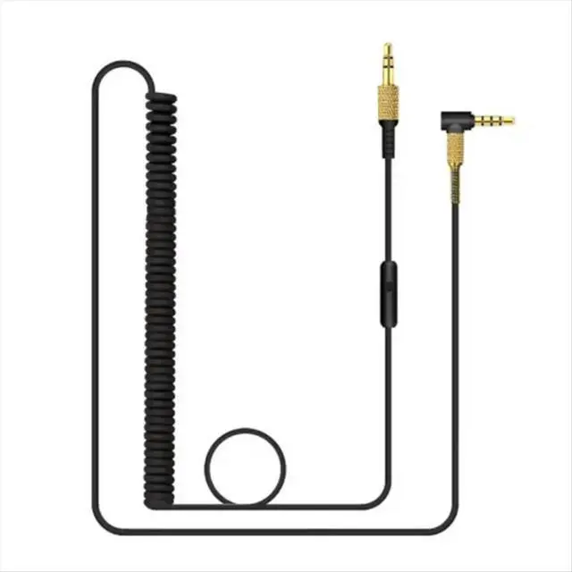 Alt view image 2 of 3 - Extendable Coiled Cable Headset Cord for 1 Earphones Convenient Headset Cable Black