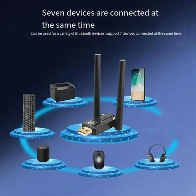 Alt view image 2 of 3 - 150 Meters Bt5.4 Bluetooth Adapter Free Drive Computer Usb Bluetooth Audio Headset Receiving Transmitter with Antena