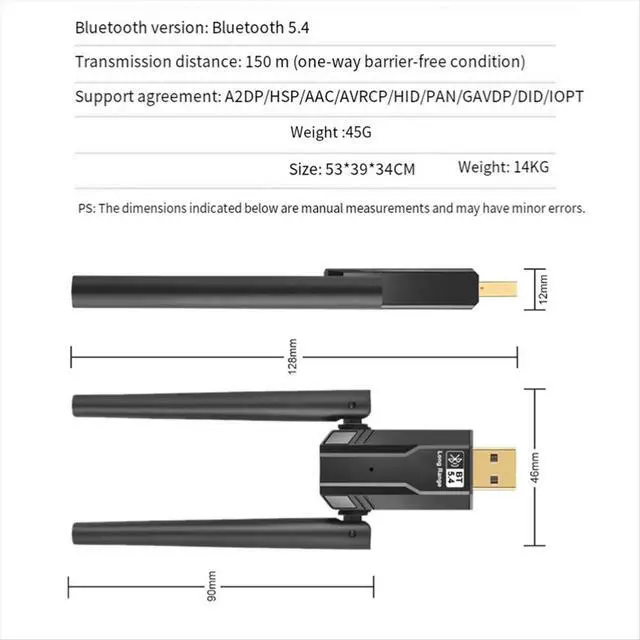Alt view image 3 of 3 - 150 Meters Bt5.4 Bluetooth Adapter Free Drive Computer Usb Bluetooth Audio Headset Receiving Transmitter with Antena