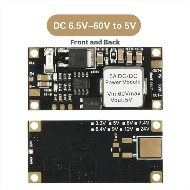 Alt view image 3 of 3 - DC-DC 6.5V-60V to 5V Voltage Stabilizing Step-Down Module Mini-Low-Profile Converter Power Supply