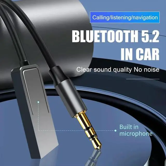 Alt view image 3 of 4 - AUX Bluetooth Adapter Car 3.5mm Jack Audio Transmitter 5.2 Receiver USB Dongle Cable Handsfree Car with Microphone