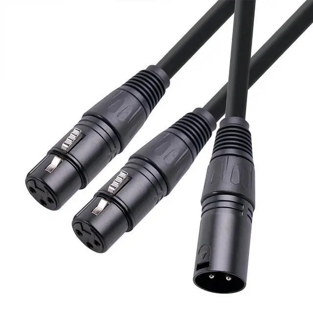 Alt view image 2 of 6 - XLR Y-Splitter Cable, XLR Male to Dual XLR Female Mic Combiner Y Cord Balanced Microphone Adaptor Patch Cable - 50cm