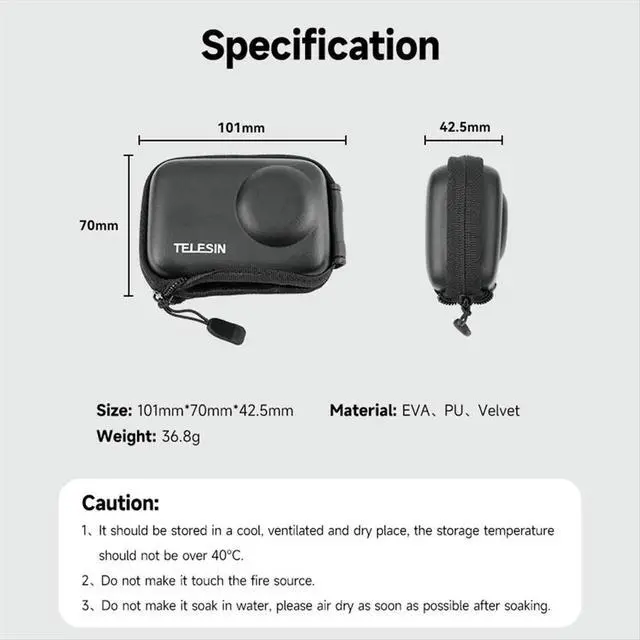 Alt view image 2 of 6 - Mini Protection Bag for Action 3 Carrying Case Action Camera Accessories