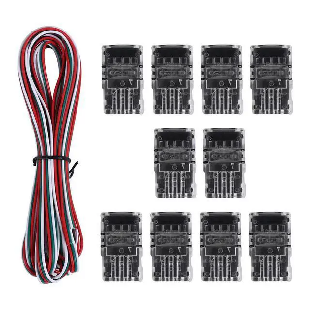 Alt view image 2 of 3 - 11 Pieces Tunable 3 Pin LED Strip Connectors 10mm LED Strip Light Connectors LED Strip Connector Terminal for WS2811