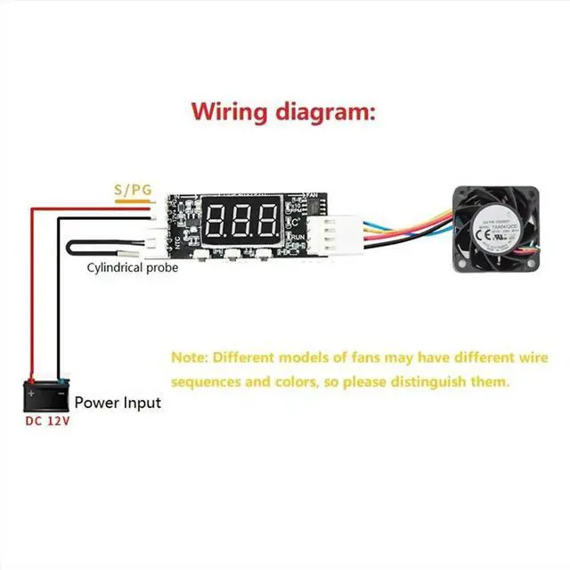 Alt view image 2 of 3 - 12V PWM 4-Wire Fan Temperature Control Speed Controller Chassis Noise Reduction Module Support Fan Speed Control