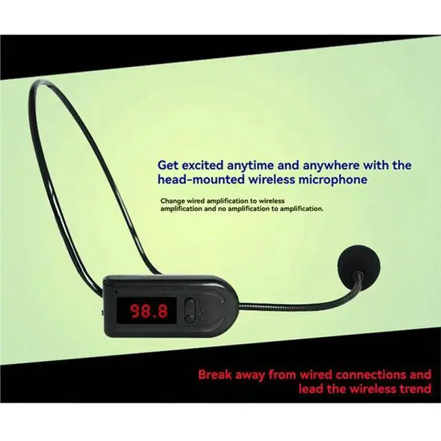 Alt view image 2 of 6 - FM Microphone Headset 87Mhz-108Mhz Megaphone For Speakers, Classroom Church Tour Guide Mic