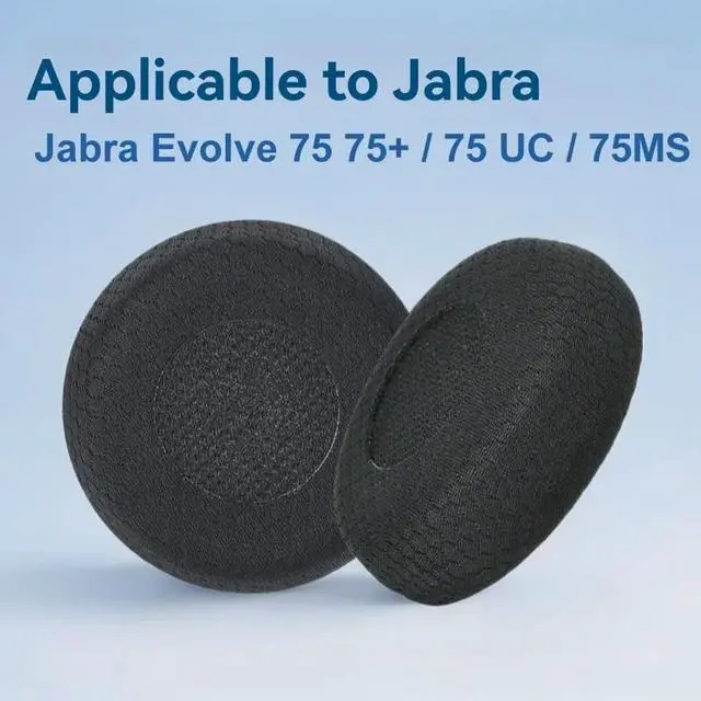 Alt view image 3 of 6 - For Jabra Evolve 75 Series Replacement Ear Cushion Covers In Protein Leather Sponge Design