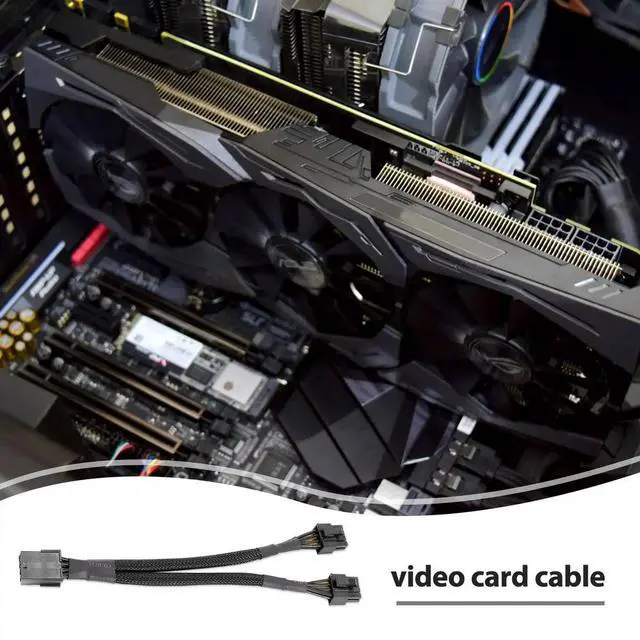 Alt view image 3 of 6 - 2PCS GPU PCIe 8 Pin Female to Dual 2X 8 Pin (6+2) Male PCI Express Power Adapter Braided Y-Splitter Extension Cable,20cm