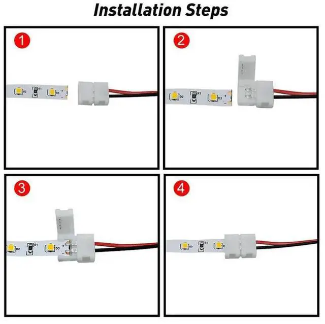 Main image of 50Pcs LED Tape Connector 2Pin LED Strip Accessories Connectors 8Mm for 2835 3528 5050 5730 5630 SMD LED Strip