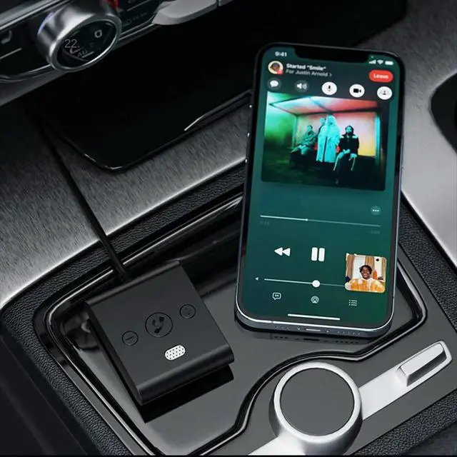 Alt view image 3 of 3 - Bluetooth 5.4 AUX Car Adapter Wtih Mic 3.5MM USB U-Disk Stereo Audio Receiver Car Kit Handsfree Calls Music