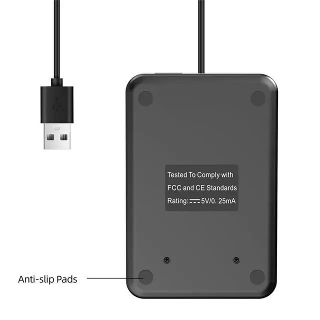 Alt view image 3 of 6 - 19 Keys Wired Number Keypad Mini USB Numeric Keypad Multifunctional Number Pad Keyboard for Laptop PC Desktop