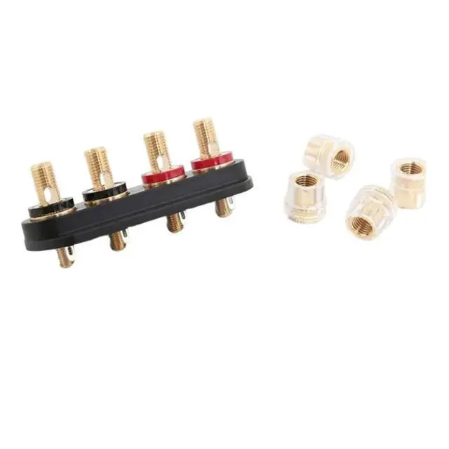 Alt view image 3 of 6 - Speaker Amplifier Output 4 Position Terminal Block Speaker Gold-Plated Audio External Banana Socket Connector