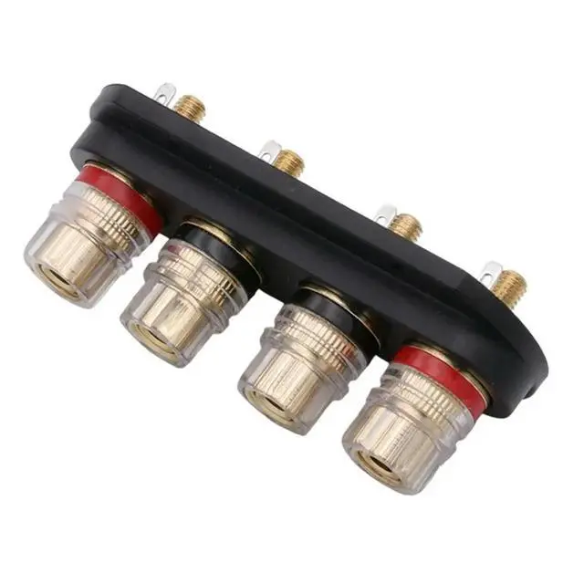 Alt view image 2 of 6 - Speaker Amplifier Output 4 Position Terminal Block Speaker Gold-Plated Audio External Banana Socket Connector