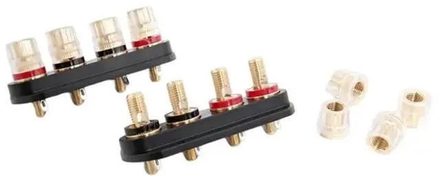 Main image of Speaker Amplifier Output 4 Position Terminal Block Speaker Gold-Plated Audio External Banana Socket Connector