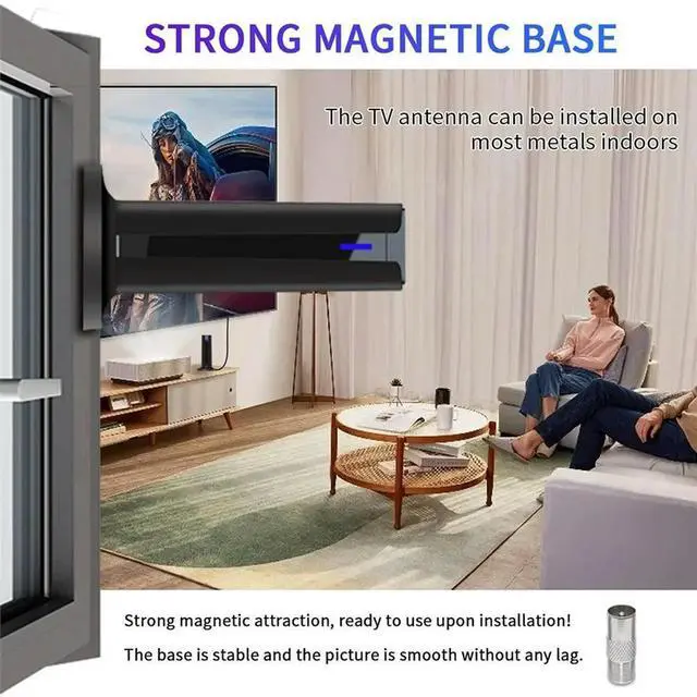 Main image of 6000 Miles 25DBI Digital Antenna for TV Indoor with -Stick Base, 360°&Long Range Reception 4k 1080p for Local