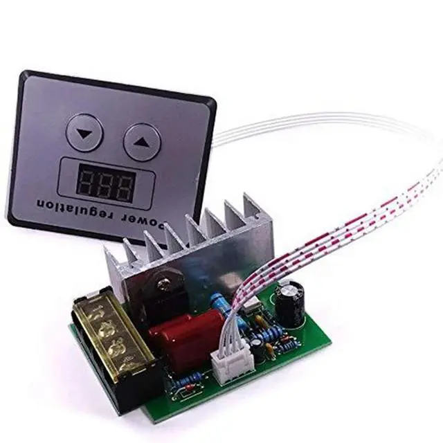 Alt view image 2 of 3 - 4000W 220V AC SCR Voltage Regulator Dimmer Electric Motor Speed Temperature Controller + Digital Meters for Water Heater