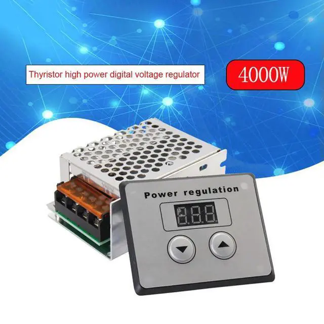 Alt view image 3 of 3 - 4000W 220V AC SCR Voltage Regulator Dimmer Electric Motor Speed Temperature Controller + Digital Meters for Water Heater