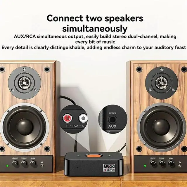 Main image of Bluetooth 6.0 Adapter Audio Transmitter Receiver 3.5MM AUX Hifi Music Stereo Sound Audio Receiver