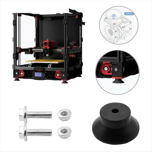 Alt view image 3 of 6 - 4Pcs 3D Printer Rubber Foot Anti-Slip Rubber Shock Pad Antivibration Feet for V2.4 3D Printer Parts