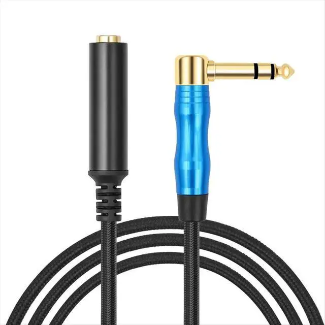 Alt view image 2 of 6 - Right Angle 6.35mm TRS Stereo Male to Female Audio Cable,Guitar Extension Cable Cord for Amplifiers,Headphone 100cm