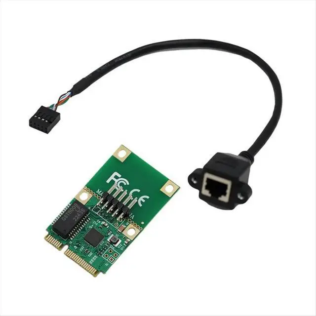 Alt view image 3 of 6 - MINI PCI-E to Gigabit Ethernet Server Network Card 1000Mbps Gigabit Ethernet RJ45 LAN Network Adapter Curved PIN