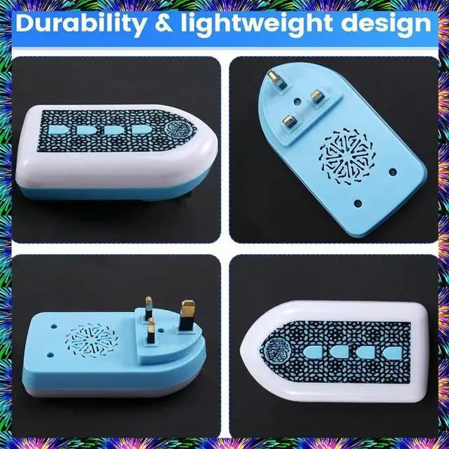 Alt view image 2 of 3 - Compact Quran Speaker With UK Plug, Translation Feature, Blue Unit With Button Control