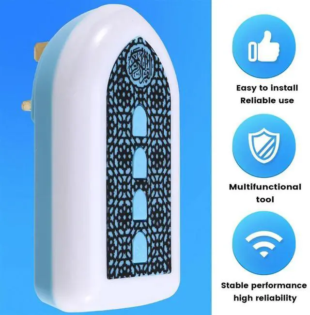 Main image of Compact Quran Speaker With UK Plug, Translation Feature, Blue Unit With Button Control