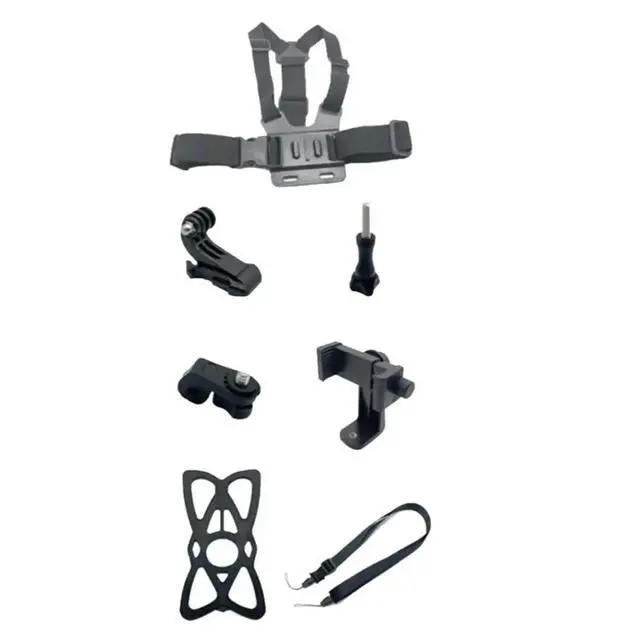Alt view image 2 of 3 - 7 in 1 Action Camera Kit Chest Strap Mount Phone Holder Adjustable Live Phone Strap Mount for Cycling Skiing