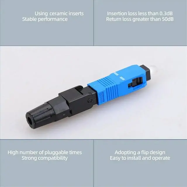 Main image of 20Pcs SC/UPC Fiber Optic Fast Connectors Pre-Buried Quick Connector Fiber Assembly Adapters for Field Installation