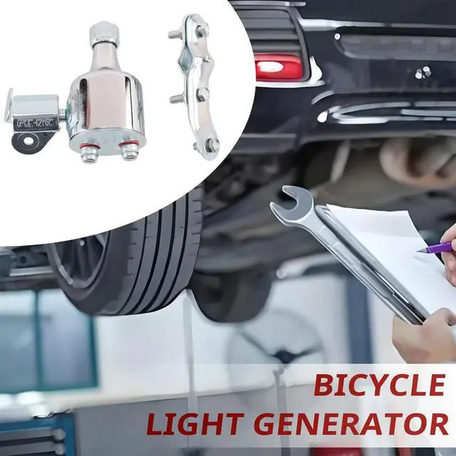 Alt view image 2 of 3 - Bicycle Light Generator 12V 6W Dynamo Motorized Friction Head Rear Light Kit