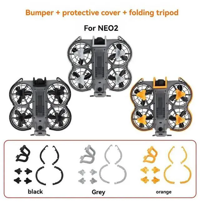Alt view image 3 of 3 - For NEO 2 Body Protection Kit Bumper+Protective Cover+Landing Gear for NEO 2 Accessories Gray