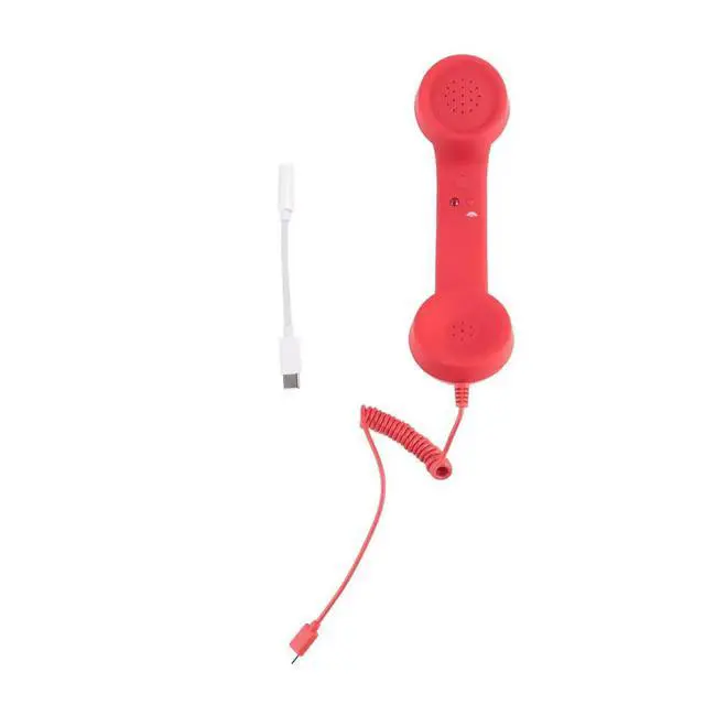 Alt view image 2 of 3 - Retro Telephone Handset Receivers Headphones for Phone,Tablet, Headset ,USB-C Interface,with Answer Button, for Elderly