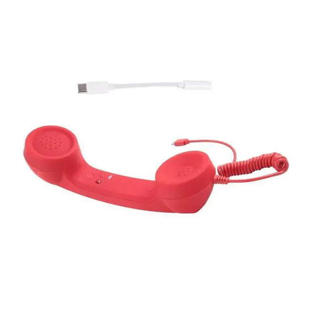 Alt view image 3 of 3 - Retro Telephone Handset Receivers Headphones for Phone,Tablet, Headset ,USB-C Interface,with Answer Button, for Elderly