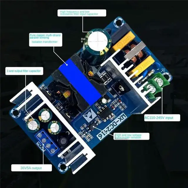 Alt view image 3 of 3 - 36V 5A Power Module 180W Industrial Switching Power Supply Module Bare Board AC-DC
