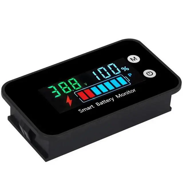 Alt view image 3 of 3 - 7-100V Digital Capacity Tester Monitor Voltage Temperature Switch Meter for Car Ships, NO Waterproof