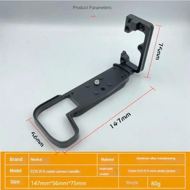Alt view image 3 of 6 - Quick Release Plate for R8 for RP Camera Stabilizer Vertical Racket Handle L Plate Holder Hand Grip